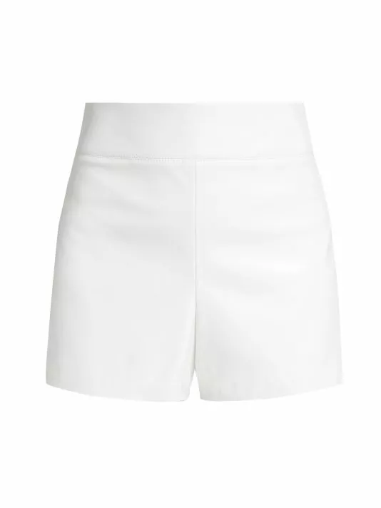 Alice + Olivia Donald Vegan Leather Shorts Off White 4 Alice + Olivia Donald Vegan Leather Shorts Off White - Image 4