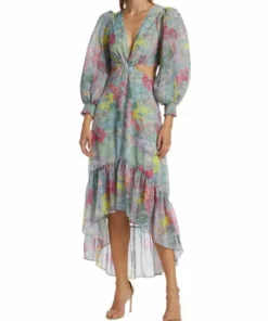 Alice + Olivia Katia Printed High-Low Midi-Dress -Alice + Olivia Sales unnamed file 1046