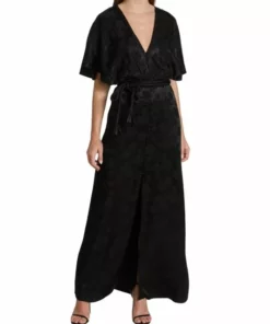 Alice + Olivia Davida Belted Satin Jacquard Maxi Dress -Alice + Olivia Sales unnamed file 1053