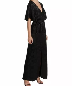 Alice + Olivia Davida Belted Satin Jacquard Maxi Dress -Alice + Olivia Sales unnamed file 1054