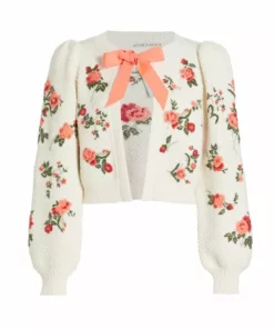 Alice + Olivia Kitty Floral-Embroidered Cardigan
