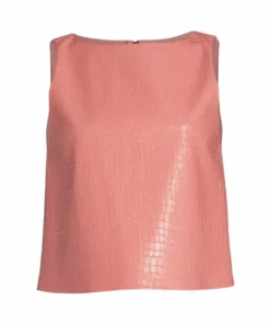 Alice + Olivia Amal Vegan Crocodile Boxy Tank