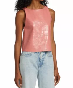 Alice + Olivia Amal Vegan Crocodile Boxy Tank -Alice + Olivia Sales unnamed file 1102