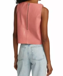 Alice + Olivia Amal Vegan Crocodile Boxy Tank -Alice + Olivia Sales unnamed file 1103