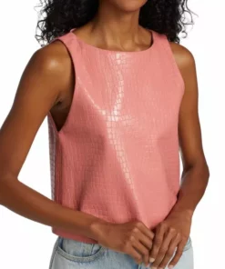 Alice + Olivia Amal Vegan Crocodile Boxy Tank -Alice + Olivia Sales unnamed file 1104