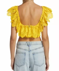 Alice + Olivia Bleeker Ruffled Lace Crop Top -Alice + Olivia Sales unnamed file 1117