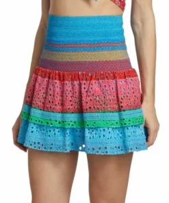 Alice + Olivia Bethie Smocked Cotton Tiered Mini Skirt -Alice + Olivia Sales unnamed file 1123