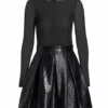 Alice + Olivia Chara Vegan Leather Party Dress