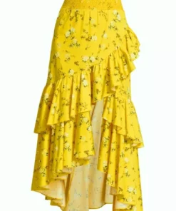 Alice + Olivia Cristina Ruffled Cotton-Blend Wrap-Effect Skirt