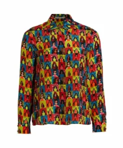 Alice + Olivia Willa Checkered Graphic Shirt