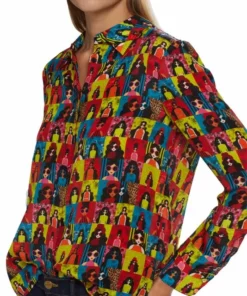 Alice + Olivia Willa Checkered Graphic Shirt -Alice + Olivia Sales unnamed file 1146