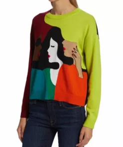 Alice + Olivia Gleeson Colorblocked Bead-Embellished Sweater -Alice + Olivia Sales unnamed file 1158