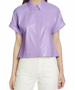 Alice + Olivia Edyth Vegan Leather Shirt -Alice + Olivia Sales unnamed file 1164