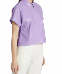 Alice + Olivia Edyth Vegan Leather Shirt -Alice + Olivia Sales unnamed file 1165
