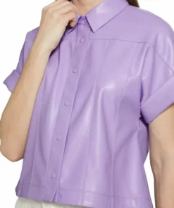 Alice + Olivia Edyth Vegan Leather Shirt -Alice + Olivia Sales unnamed file 1167