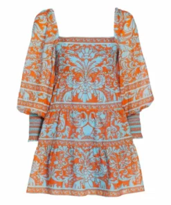 Alice + Olivia Rowen Printed Babydoll Minidress