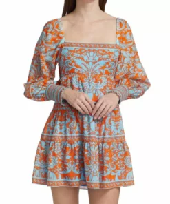 Alice + Olivia Rowen Printed Babydoll Minidress -Alice + Olivia Sales unnamed file 1178