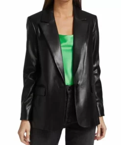 Alice + Olivia Denny Vegan Leather Blazer -Alice + Olivia Sales unnamed file 1213