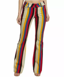 Alice + Olivia Stacey Striped Mid-Rise Bell Bottom Pants -Alice + Olivia Sales unnamed file 1227
