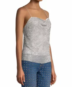 Alice + Olivia Harmon Crystal Drapey Slip Tank Top -Alice + Olivia Sales unnamed file 1235