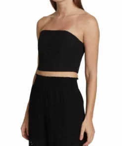 Alice + Olivia Ceresi Smocked Eyelet Cotton Tube Top -Alice + Olivia Sales unnamed file 1241