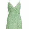 Alice + Olivia Celestine Embellished Wrap Minidress