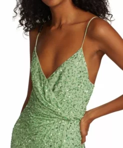 Alice + Olivia Celestine Embellished Wrap Minidress -Alice + Olivia Sales unnamed file 1257