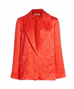 Alice + Olivia Shanda Jacquard Satin Pajama Blazer