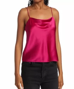 Alice + Olivia Harmon Draped Silk Tank -Alice + Olivia Sales unnamed file 1286
