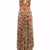 Alice + Olivia Gloria Floral Print Silk-Blend Chain Maxi Dress
