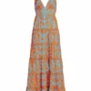 Alice + Olivia Karolina Plunge V-Neck Cutout Maxi Dress