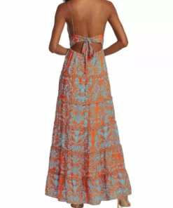 Alice + Olivia Karolina Plunge V-Neck Cutout Maxi Dress -Alice + Olivia Sales unnamed file 1302