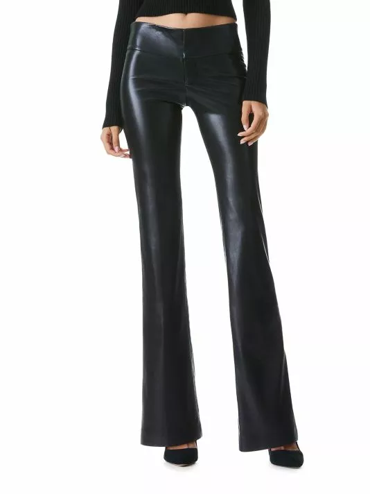 Alice + Olivia Olivia Faux Leather Flared Pants 2 Alice + Olivia Olivia Faux Leather Flared Pants - Image 2