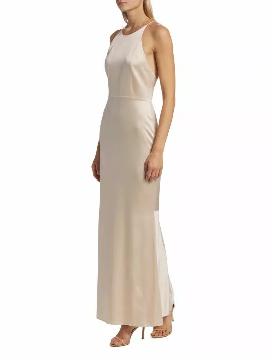Alice + Olivia Samia Stretch-Silk Fishtail Gown 4 Alice + Olivia Samia Stretch-Silk Fishtail Gown - Image 4