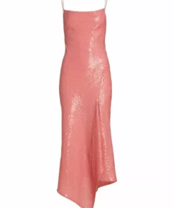 Alice + Olivia Harmony Sequined Asymmetric Slipdress