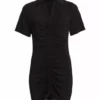 Alice + Olivia Marsha Ruched Polo T-Shirt Dress