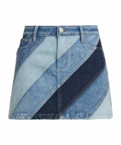 Alice + Olivia Good High-Waisted Denim Miniskirt
