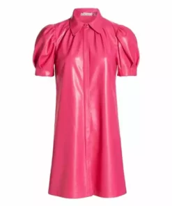 Alice + Olivia Jem Faux Leather Mini Dress Black