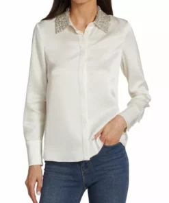 Alice + Olivia Willa Satin Shirt -Alice + Olivia Sales unnamed file 1422