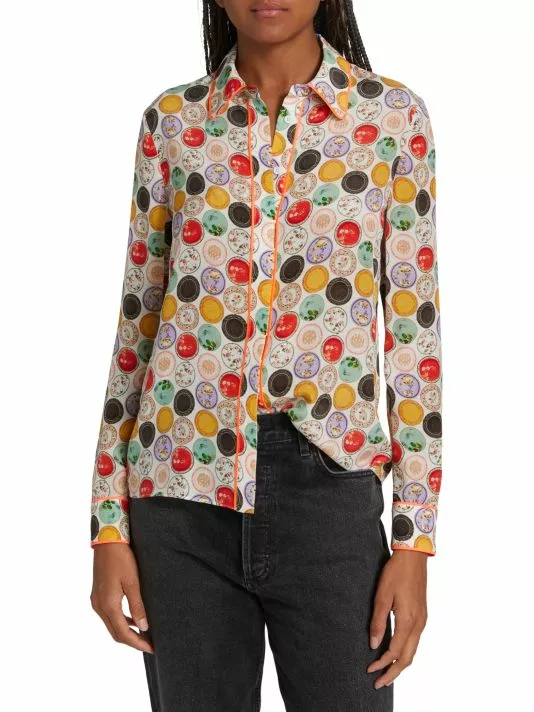 Alice + Olivia Willa Floral Medallion Shirt 3 Alice + Olivia Willa Floral Medallion Shirt - Image 3