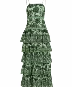 Alice + Olivia Valencia Floral Tiered Maxi Dress
