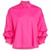 Alice + Olivia Edyth Gathered-Sleeve Shirt