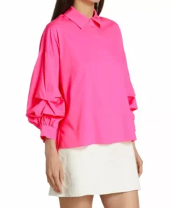 Alice + Olivia Edyth Gathered-Sleeve Shirt -Alice + Olivia Sales unnamed file 1476