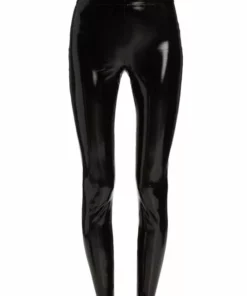 Alice + Olivia Maddox Vegan Latex Leggings Black