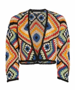 Alice + Olivia Anderson Cropped Crochet Cardigan
