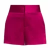 Alice + Olivia Cady High-Waist Satin Shorts