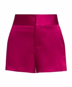Alice + Olivia Cady High-Waist Satin Shorts