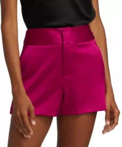 Alice + Olivia Cady High-Waist Satin Shorts -Alice + Olivia Sales unnamed file 1504