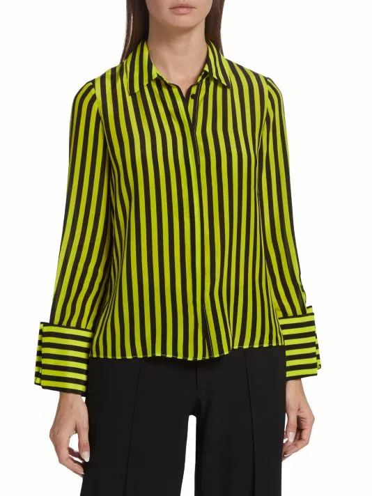 Alice + Olivia Willa Striped Silk Blouse 3 Alice + Olivia Willa Striped Silk Blouse - Image 3