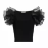 Alice + Olivia Merida Ruffle-Sleeve Crop Top
